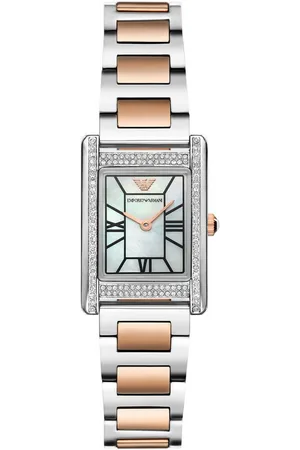 Emporio Armani Quarzuhr AR11626, Armbanduhr, Damenuhr, Edelstahlarmband, analog, Glassteine