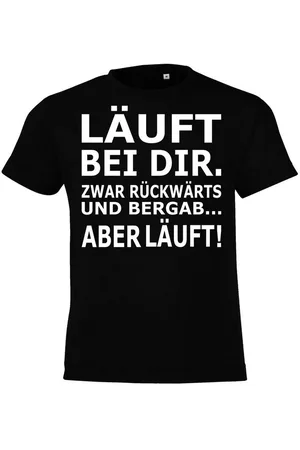 Youth Designz Print-Shirt Kinder T-Shirt "Läuft bei dir" Fun-Print Lustig Geschenk Statement mit witzigen Aufdruck für Jungen und Mädchen - Verkäufer: EmDa Trading GmbH