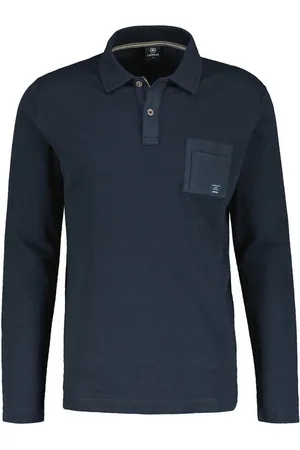 Lerros Poloshirt Langarmpolo in Struktur-Baumwollqualität