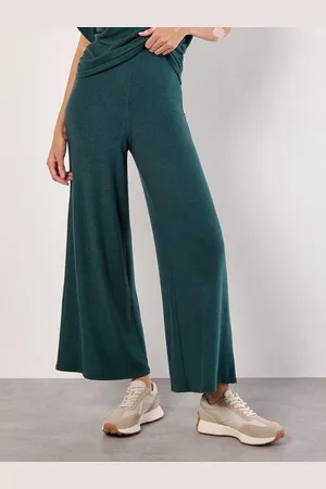 Apricot Stoffhose in Unifarben, mit weitem Bein - Verkäufer: