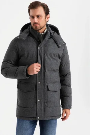 Ombre Clothing Winterjacke Warme lange Herren Parka Jacke mit Wolle - Verkäufer: