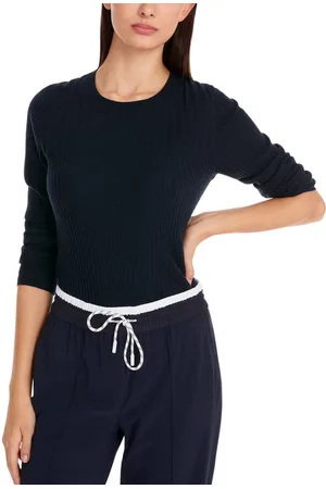 Marc Cain Strickpullover "Happy Classics" Premium Damenmode Körpernaher Sweater "Rethink Together"