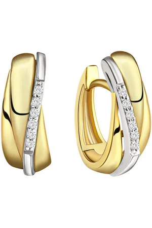CELESTA Paar Creolen 375/- Gelbgold Weißgold
