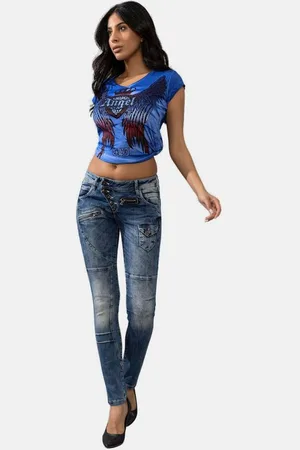 Cipo & Baxx Skinny-fit-Jeans Jeans mit tollen Abnähern, WD168