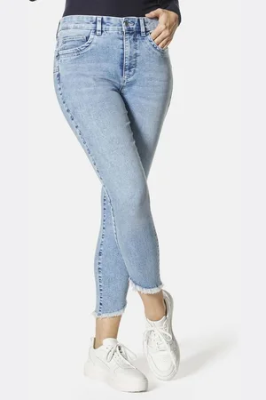 Stooker Women 5-Pocket-Jeans Rio Fringe Skinny Fit Skinny Fit Casual Clean Wash Denim Jeans Magic Shape Effekt für Damen