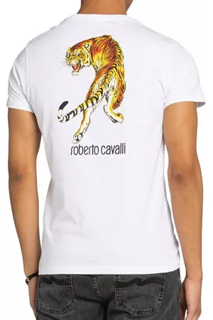 Roberto Cavalli T-Shirt Firenze Tiger Logo Print Slim Fit RC-Monogramm und Tiger-Print auf der Brust - Verkäufer: eldigo