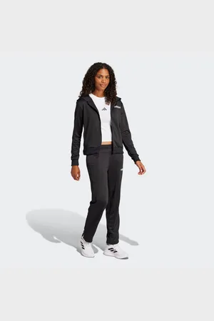adidas Trainingsanzug W LINEAR TS (2-tlg), Trainingsjacke mit Kapuze, Tracksuit