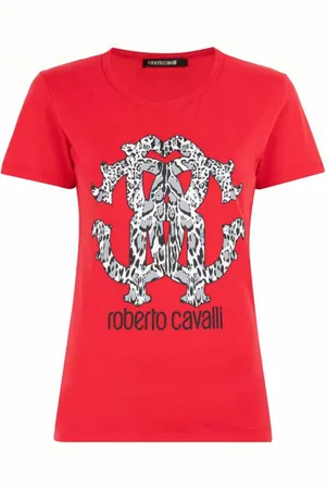 Roberto Cavalli T-Shirt Firenze RC Monogram Print Logo Slim Fir Scoop-Neck-Ausschnitt und Slim Fit für eine moderne Passform - Verkäufer: eldigo