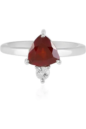 Cavill Silberring Trilliant Hessonit Granat & Zirkon Silber Ring, Indisch 1.10ct (1-tlg) - Verkäufer: Juwelo Deutschland GmbH