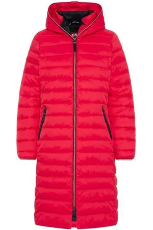 Soccx Parka Stepp-Parka mit Kapuze und Rücken-Print Kapuze mit dekorativer Zipperkante, Print und Klettriegel - Verkäufer: Finerobe Fashion