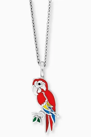HERZENGEL Kette mit Anhänger Anhänger mit Kette HEN-PARROT Sterling Silber Papagei emaill (1-tlg) - Verkäufer: Juwelier-Bacak