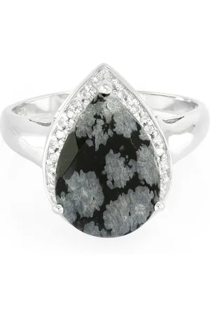 Cavill Silberring Schneeflocken-Obsidian 925 Silber Tropfenring, USA 3.74ct (1-tlg) - Verkäufer: Juwelo Deutschland GmbH