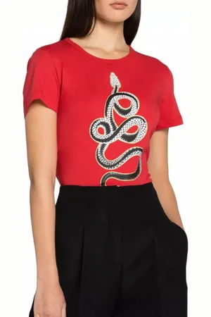 Roberto Cavalli T-Shirt Firenze RC Monogram Snake-Print Slim Fit Street-Chic-Stil, perfekt für moderne Outfits. - Verkäufer: eldigo