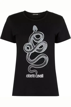 Roberto Cavalli T-Shirt Firenze RC Monogram Snake-Print Slim Fit Street-Chic-Stil, perfekt für moderne Outfits. - Verkäufer: eldigo