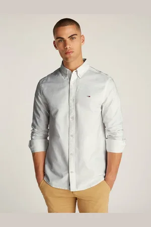 Tommy Hilfiger Langarmhemd TJM REG OXFORD SHIRT EXT in Großen Größen, Logostickerei, Button-down-Kragen