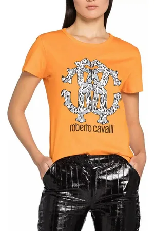 Roberto Cavalli T-Shirt Firenze RC Monogram Print Logo Slim Fir Scoop-Neck-Ausschnitt und Slim Fit für eine moderne Passform - Verkäufer: eldigo