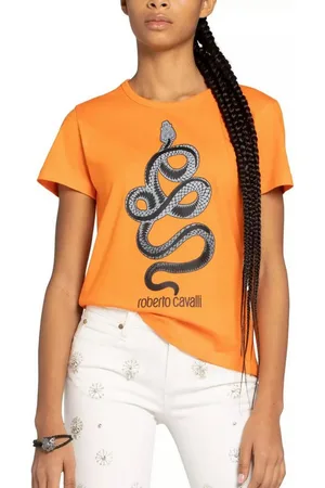 Roberto Cavalli T-Shirt Firenze RC Monogram Snake-Print Slim Fit Street-Chic-Stil, perfekt für moderne Outfits. - Verkäufer: eldigo