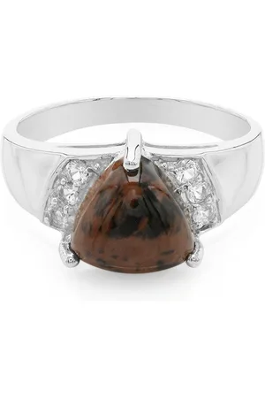 Cavill Silberring Mahagoni Obsidian & Weißer Topas Silber Ring für Männer (1-tlg) - Verkäufer: Juwelo Deutschland GmbH
