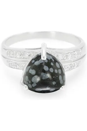 Cavill Silberring Schneeflocken Obsidian 925 Silber Trillant Ring, USA 2.89ct (1-tlg) - Verkäufer: Juwelo Deutschland GmbH