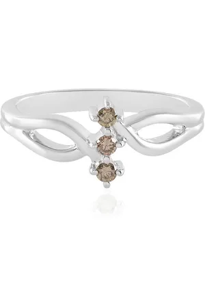 Cavill Diamantring Champagner Diamant Plat. Sterling Silber Ring, 0,093ct (1-tlg) - Verkäufer: Juwelo Deutschland GmbH