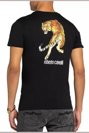 Roberto Cavalli T-Shirt Firenze Tiger Logo Print Slim Fit RC-Monogramm und Tiger-Print auf der Brust - Verkäufer: eldigo