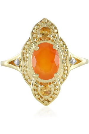 Cavill Silberring Brasilianischer Karneol & Citrin Goldplattierter Silberring, 1,287ct (1-tlg) - Verkäufer: Juwelo Deutschland GmbH