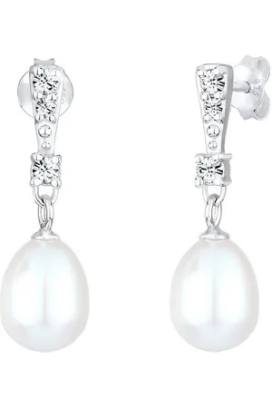 Elli Paar Ohrstecker Schmuck Geschenk Silber 925 Ohrringe, 0311292013, mit Glasstein - mit Süßwasserzuchtperle
