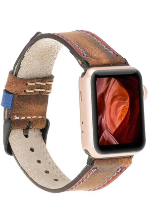 Burkley Smartwatch-Armband Exklusives Vintage Lederarmband, Handmade Stil 22, kompatibel mit Apple Watch Series 1-8 in 42/44/45mm - Verkäufer: