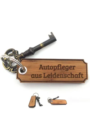 Mr. & Mrs. Panda Schlüsselanhänger Autopfleger - Bambus - Geschenk, Glücksbringer, Schenken, Studium, An (1-tlg), Einzigartiges Design - Verkäufer: