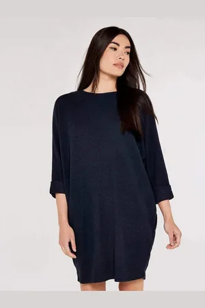 Apricot Minikleid Cocoon-Design, mit Umschlagärmeln - Verkäufer: