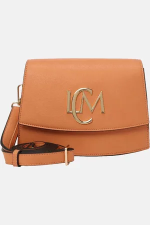 L.Credi Umhängetasche L.CREDI Damen-Flap-Bag LAURETTA Umhängetasche mit LCM Emblem -Sanddorn - Verkäufer: Bag & Belt