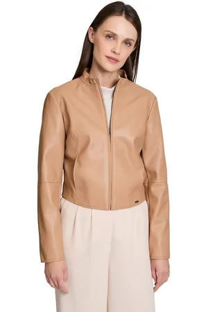 Betty & Co Jackenblazer Betty & Co Bikerjacke mit Stehkragen Nahtführung