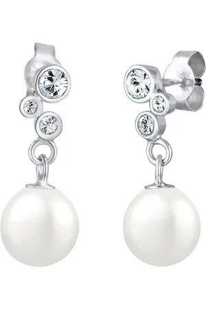 Elli Paar Ohrstecker Schmuck Geschenk Silber 925 Ohrringe, 0307580516, mit Glasstein - mit Muschelkernperle
