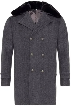 Antioch Wintermantel Faux Fur Detailed Collar Double Breasted Coat - Verkäufer: SEBA