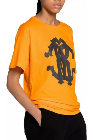 Roberto Cavalli T-Shirt Firenze RC Monogram Exklusive Hauptlinie auffälligem Branding, Überschnittene Schultern, Weiches Baumwolljersey - Verkäufer: eldigo