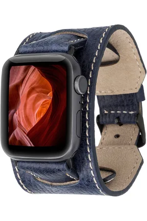 Burkley Smartwatch-Armband Exklusives Vintage Lederarmband, Handmade Stil 22, kompatibel mit Apple Watch Series 1-8 in 42/44/45mm - Verkäufer: