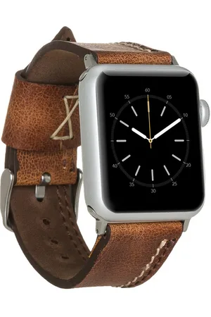 Burkley Smartwatch-Armband Exklusives Vintage Lederarmband, Handmade Stil 17, kompatibel mit Apple Watch Series 1-8 in 42/44/45mm - Verkäufer: