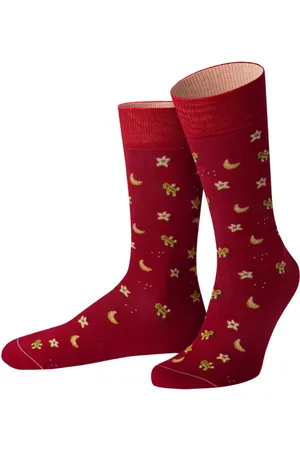 Von Jungfeld Socken Gemusterte Socken mit Vanillekipferl Icon in Rot - Verkäufer: