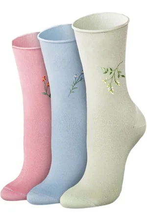Von Jungfeld Socken 3er Box: Motivsocken "Schnittblumen" in mehrfarbig - Verkäufer: