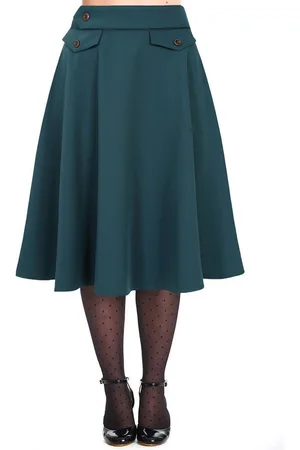 Banned Retro A-Linien-Rock Book Club Teal Retro Vintage Swing Skirt - Verkäufer: Schompi Trading e.K.