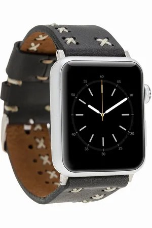 Burkley Smartwatch-Armband Exklusives Vintage Lederarmband, Handmade Stil 22, kompatibel mit Apple Watch Series 1-8 in 42/44/45mm - Verkäufer: