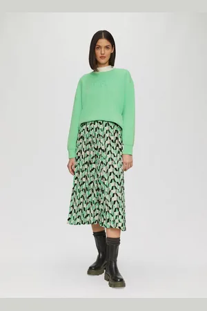 QS by s.Oliver Minirock Plissee-Rock in Midi-Länge mit All-over-Print - Verkäufer: