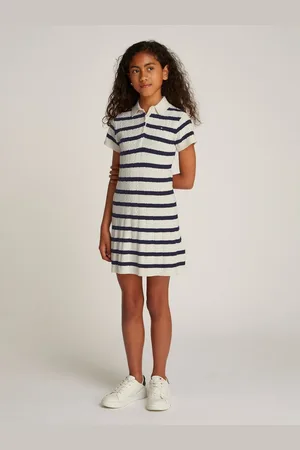 Tommy Hilfiger Strickkleid SWEATER DRESS SS mit Streifenmuster, mit Zopfmuster