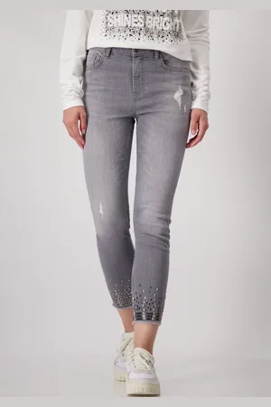 monari Röhrenjeans mit Glitzersteinchen