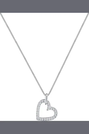 Elli Kette mit Anhänger Schmuck Geschenk Silber 925 Halsschmuck Herz, 0103731612, mit Glasstein