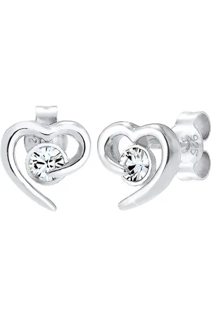 Elli Paar Ohrstecker Schmuck Geschenk Silber 925 Ohrringe Herz, 0306241016, mit Glasstein