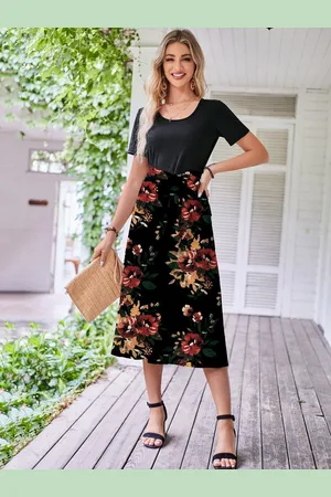 DEBAIJIA Dirndl Damen Röcke Sommer Floral Gedruckt Elegant Lässiger - Verkäufer: Paciea UG