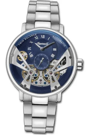 INGERSOLL 1892 Quarzuhr Herrenuhr Edelstahl silber, (Analoguhr), Herrenuhr Edelstahlarmband silber, rundes Gehäuse, groß (ca. 45mm) - Verkäufer: Fit4Style Silberschmuck - IMPPAC