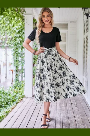 DEBAIJIA Dirndl Damen Röcke Sommer Floral Gedruckt Elegant Lässiger - Verkäufer: Paciea UG