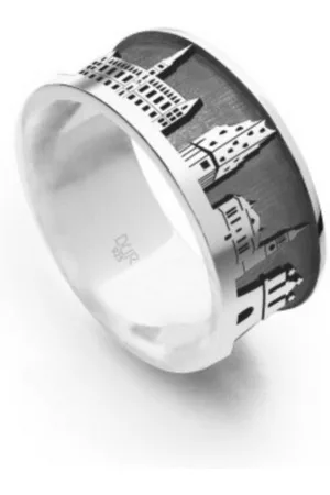 DUR Fingerring Schmuck: Ring "Hamburg" Stadtring, 925er Sterlingsilber dunkel rho - Verkäufer: Strandsandschmuck